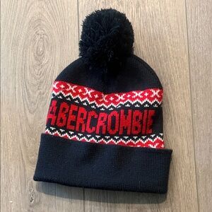 Abercrombie & Fitch KNavy and Red Knit Beanie